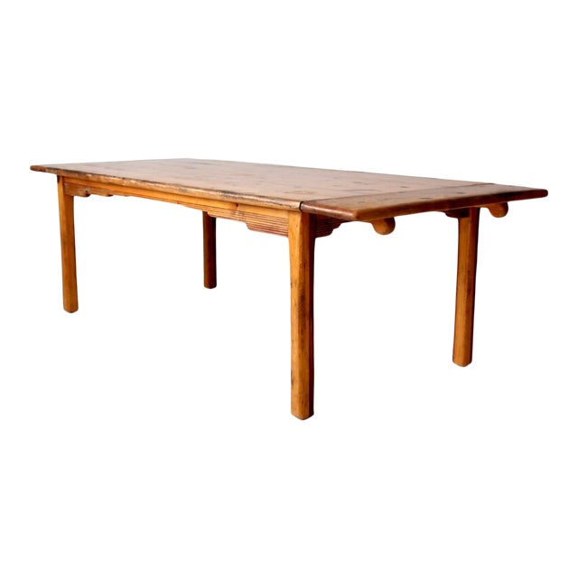Vintage Pine Wood Dining Table Chairish
