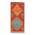 Vintage Moroccan Runner Rug, Red With Orange and Blue Medallions - Rug & Kilim For Sale