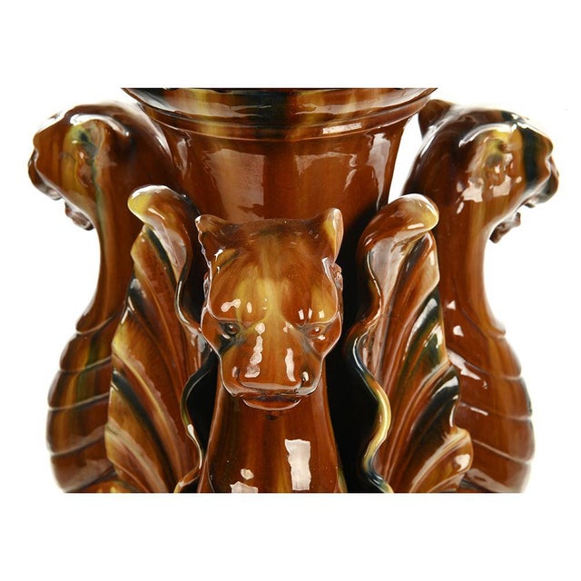 Ceramic Column Massier and Cover Pot For Sale - Image 7 of 8