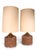 Brown Mid 20th Century Danish Modern Cork and Chrome Table Lamps With Original Shades - Pair For Sale - Image 8 of 14