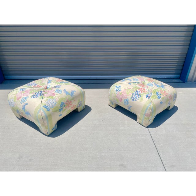 Textile 1960s Vintage Ottomans - a Pair For Sale - Image 7 of 13