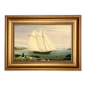 American Schooner 7x11" Framed Print on Canvas
