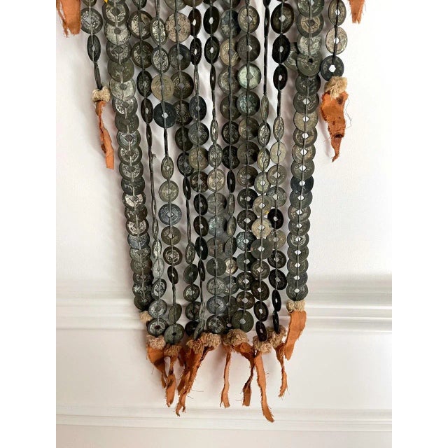 Gray Rare Large Antique Balinese Temple Hanging Lamak, Indonesia For Sale - Image 8 of 12