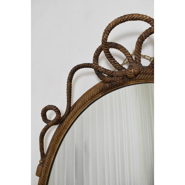 Oval Trimmings and Pompoms Mirror For Sale - Image 5 of 6