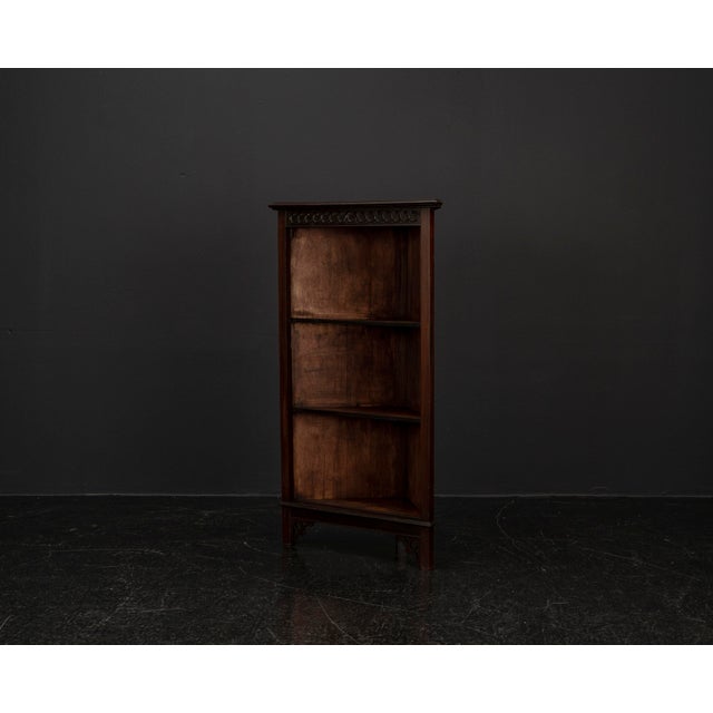 1920s Three-Tier Corner Shelf with Ornamental Kymation Molding, 1920s For Sale - Image 5 of 18