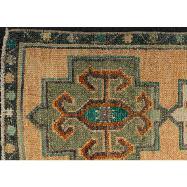 Early 21st Century Turkish Mini Rug Oriental Hand Knotted Vintage Rug 1'5" x 3'6" #21214 For Sale - Image 5 of 8
