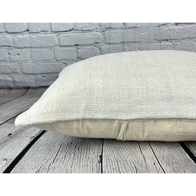 16 x 24 Hemp Pillow Turkish Cushion Natural White Pillow Cushion Cover For Sale - Image 4 of 4