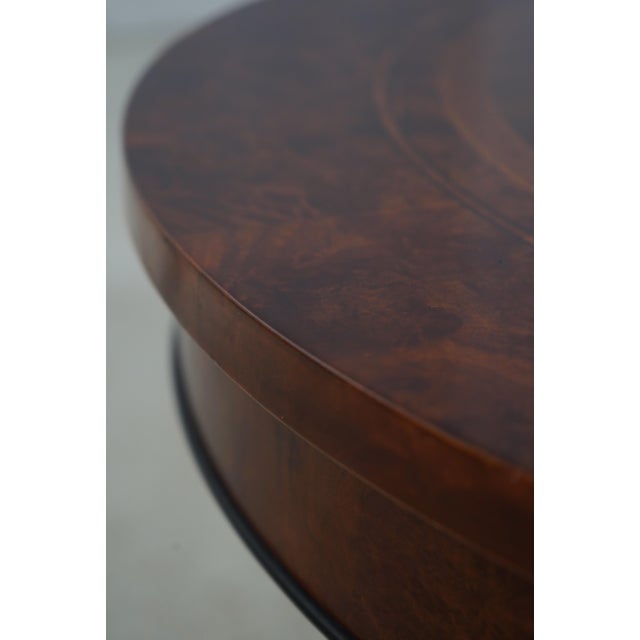 Rho Mobili Neoclassical Inlaid Pedestal Lamp Center Table For Sale - Image 9 of 13