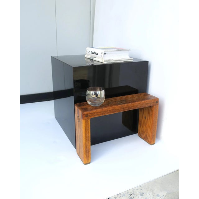 Wood Oak Stand, Small, Cocktail, Plant, Circa Late-20th Century For Sale - Image 7 of 12