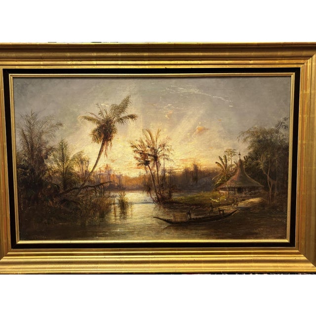 Fritz Klingelhöfer, Africa, Oil Painting on Canvas, in Very Good conditions. Designed before 1890 This piece is designed...