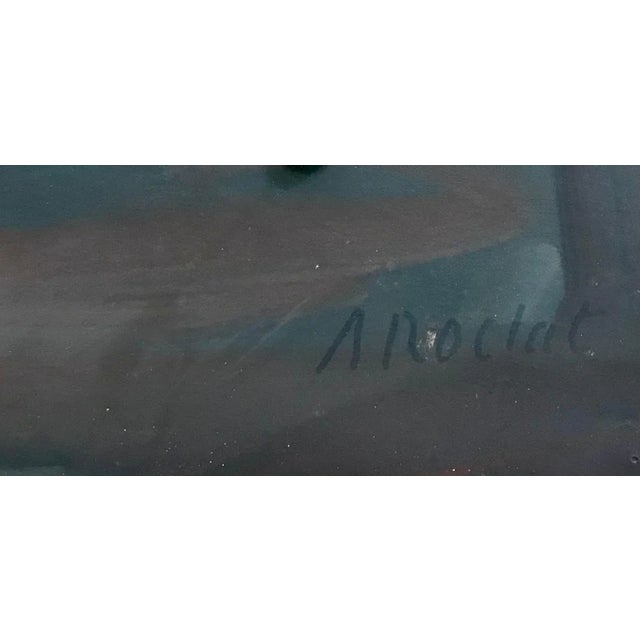 Modern Alexandre Rochat, Anemones in a Glass Vase, Gouache For Sale - Image 3 of 7