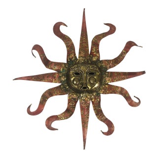 Surreal Brutalist Sun Sculpture in Brass and Bronze by Emaus Benedictine Monks For Sale