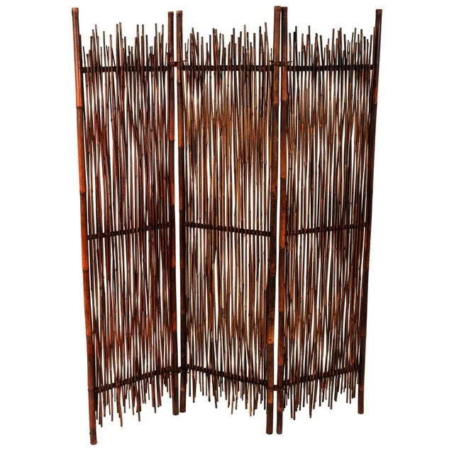 Italian Rattan Partition Room Divider Screen, 1900s For Sale - Image 17 of 17