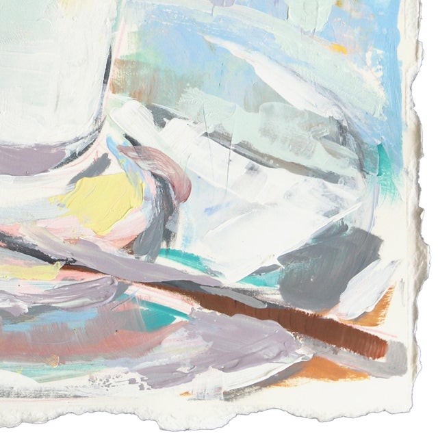 Break Time - Soft Pastel Tone Coffee Still Life Mixed Media Painting on Paper Original Artwork by Kellie Newsome For Sale In Los Angeles - Image 6 of 7