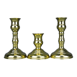 Vintage Virginia Metalcrafters Brass Candlestick Holders - Set of 3