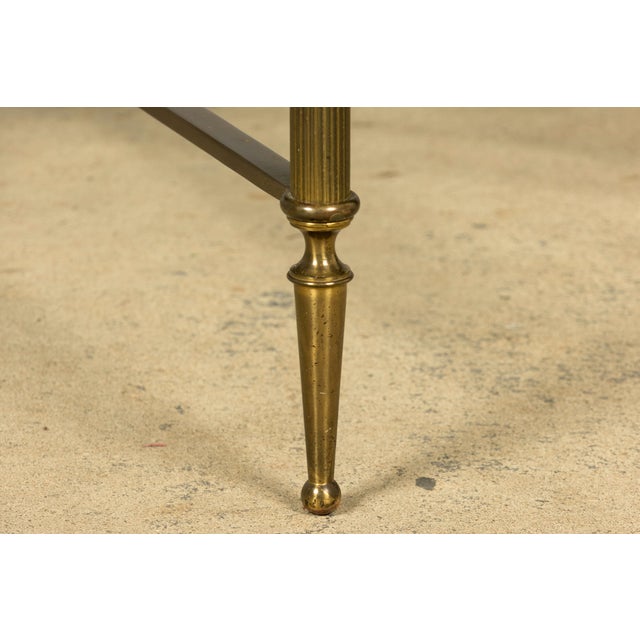 Mid-20th Century French Maison Jansen Style Brass and Green Marble Coffee Table For Sale - Image 10 of 18