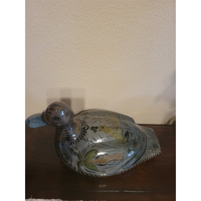 Collectible Tonala Glazed Ceramic Duck For Sale - Image 9 of 12