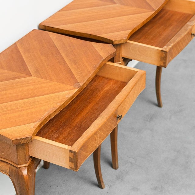 Wooden Bedside Tables, 1950s, Set of 2 For Sale - Image 4 of 10