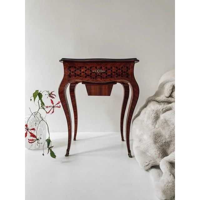 Louis XV / Louis-Philippe Marquetry Vanity Table, 1850-1900 For Sale - Image 18 of 18