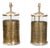Vintage English Brass and Glass Lamps with Openwork Motifs on Lucite - a Pair For Sale