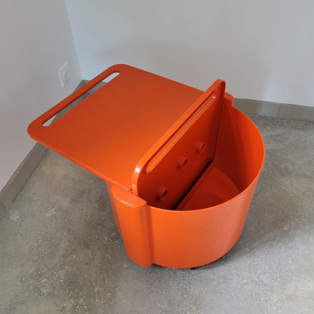 Vintage Orange Bar Coffee Table on Casters by Livia Castelli, 1972 For Sale - Image 4 of 8