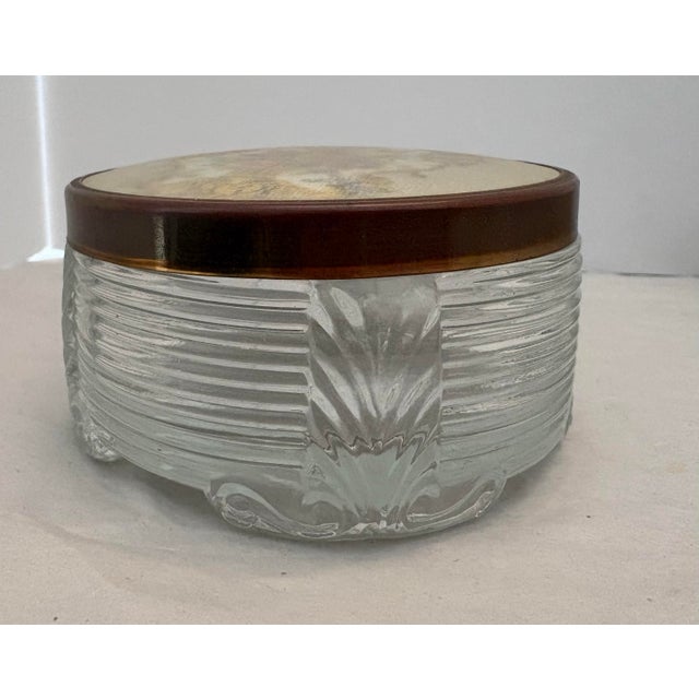 French Provincial Mid-20th Century Silver Plate Vanity Set With Floral Insert – 3 Piece Boudoir Collection For Sale - Image 3 of 7