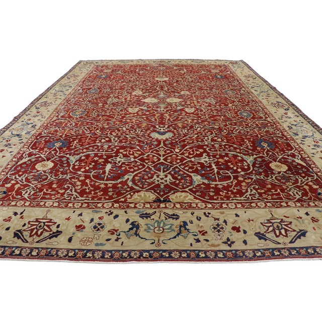 Indian Vintage Indian Agra Rug - 10'02 x 14'02 For Sale - Image 3 of 9