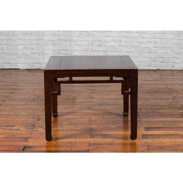 Chinese Chinese Qing Dynasty Period 19th Century Side Table with Humpback Style Apron For Sale - Image 3 of 12