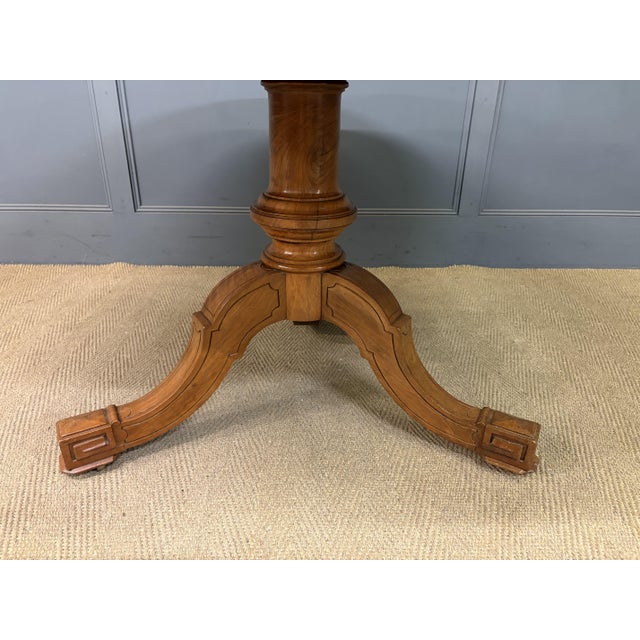 Antique Burr Walnut Centre Table, 1874 For Sale - Image 14 of 18