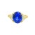 Early 21st Century 5.05 Carat Ceylon Blue Sapphire Diamond 18k Gold 3-Stone Ring, Gia Certified, Size 6.25 For Sale - Image 5 of 9