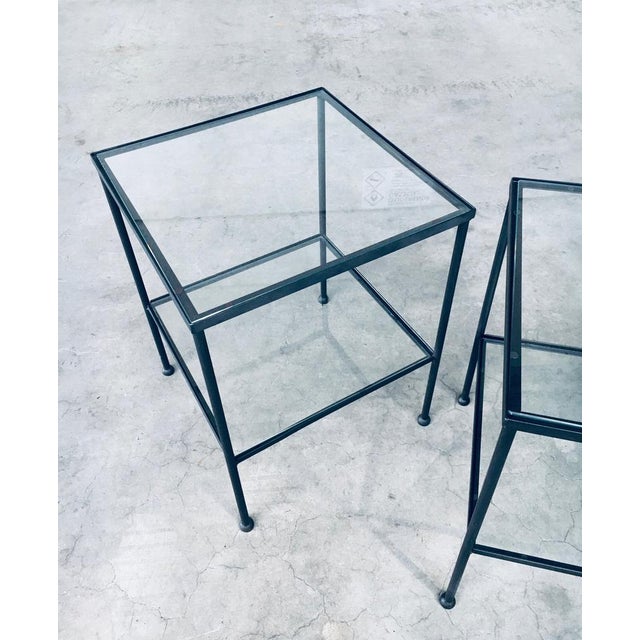 Black Minimalist Two Tier Side Tables, Belgium, 1960s, Set of 2 For Sale - Image 8 of 18