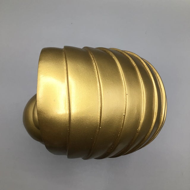 Decorative Gold Faux Shell on Black Base For Sale - Image 9 of 13