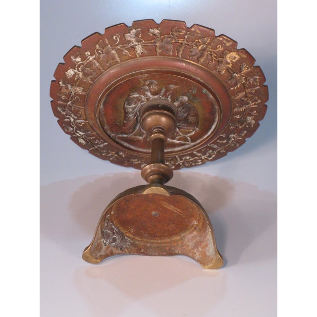 Mid 19th Century Compote / Tazza Bronze Neoclassical Greek Art Medallion For Sale - Image 6 of 14
