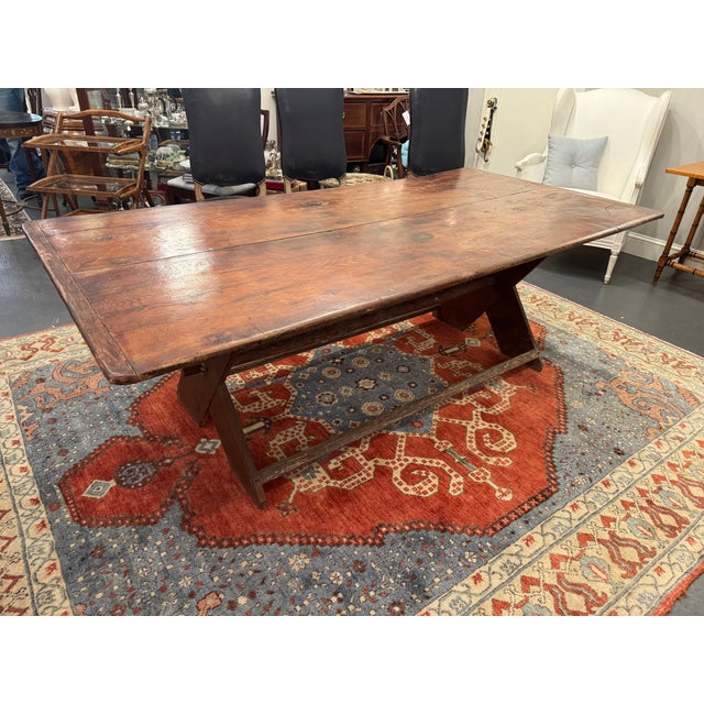 19th Century Antique Pine Crossbuck Table For Sale - Image 5 of 8