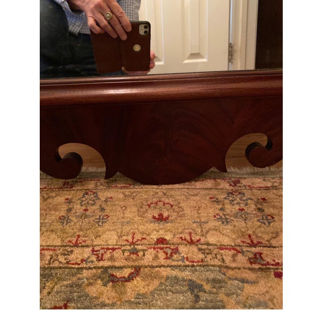 Henredon Flame Mahogany Chippendale Shield Mirror For Sale - Image 4 of 8
