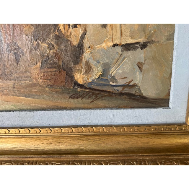 Jan Vogel ( 1892- 1984) " City" Impressionist Abstract Oil on Canvas Painting For Sale - Image 9 of 12