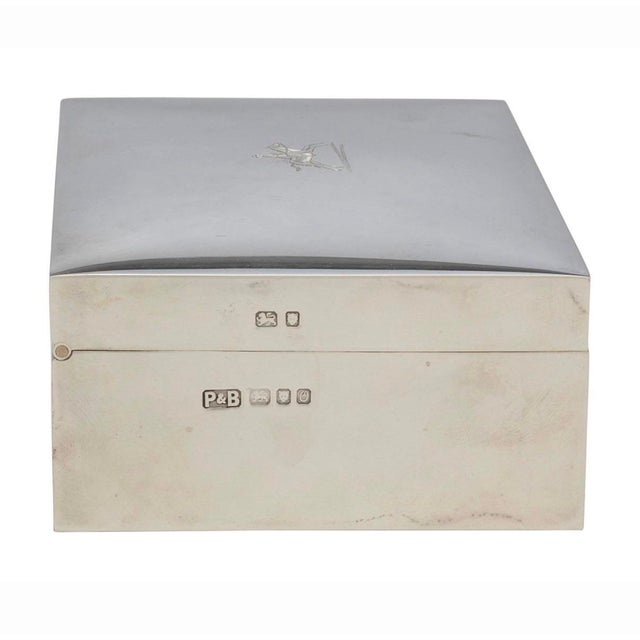 English Silver Cigarette Box in the Equestrian Taste For Sale - Image 4 of 5