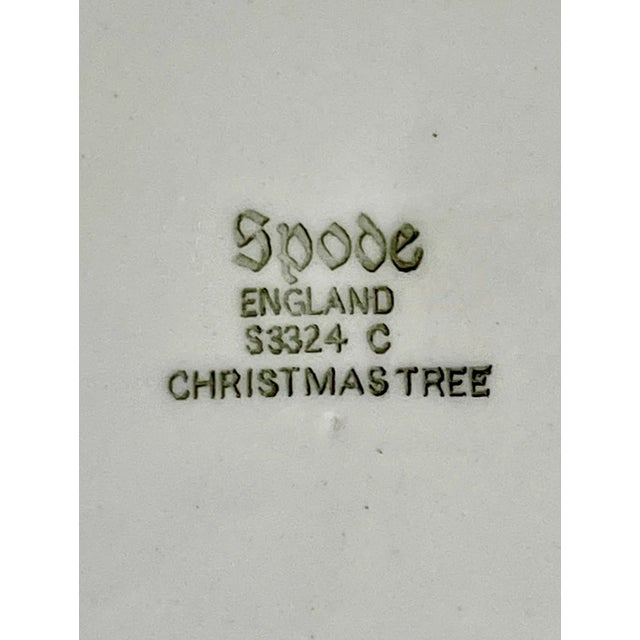 Ceramic English Spode New Vintage "Christmas Tree" Dinner Plates Made in England, Set of 6 For Sale - Image 7 of 8