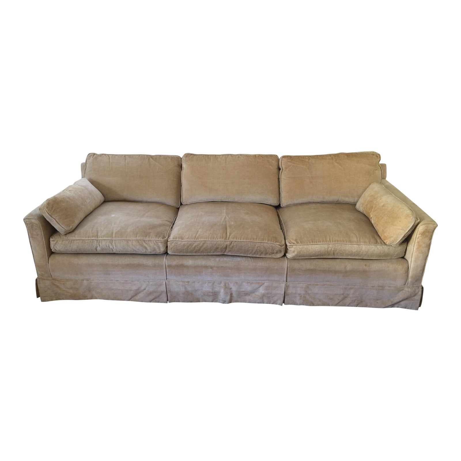 1960s Mid Century Modern Hog And Horse Mane Hair Sofa Couch With