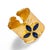Early 21st Century Floral Sapphire Stone Gold Band Design Statement Ring, Size 4 For Sale - Image 5 of 7