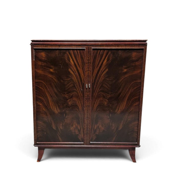 Traditional Vintage Flame Mahogany Two-Door Storage Cabinet For Sale - Image 3 of 12