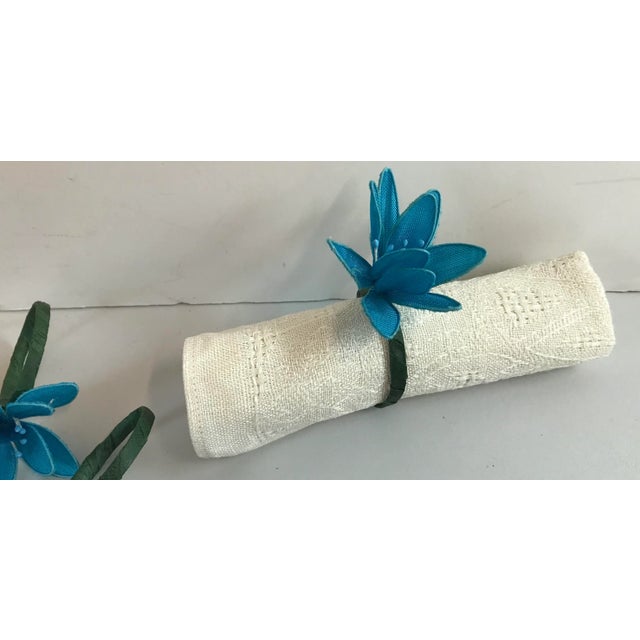Boho Chic Vintage Flower Shaped Napkin Holders - Set of 4 For Sale - Image 3 of 5