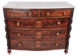 Antique Mahogany Bow Front Chest