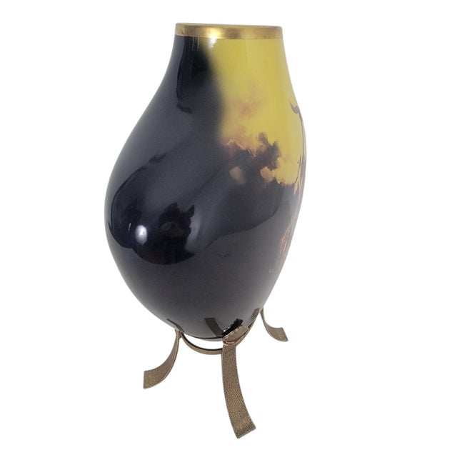 Metal Buck McCain “Prayer to the Healing Spirit” Vase – Franklin Mint Native American Art W/ Stand For Sale - Image 7 of 8