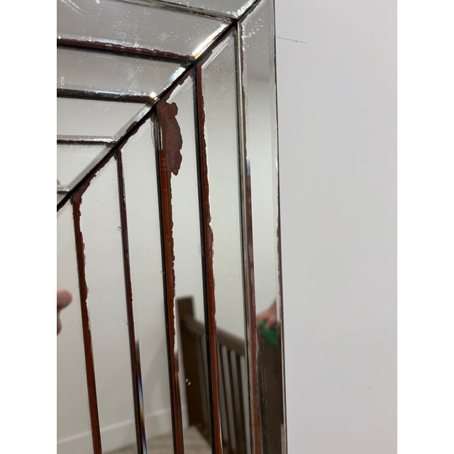 Glass Monumental Art Deco Style Mirror For Sale - Image 7 of 8