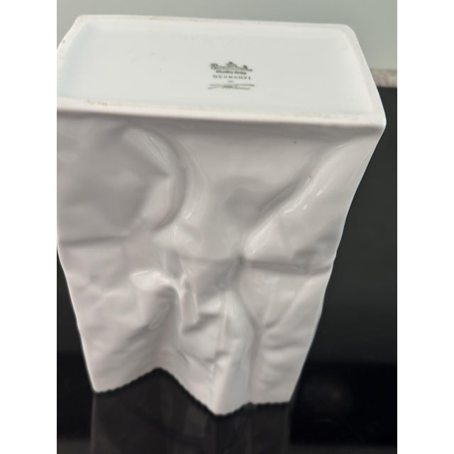 Vintage Paper Bag Ceramic Vase by Tapio Wirkkala for Rosenthal, 1970s For Sale - Image 6 of 9