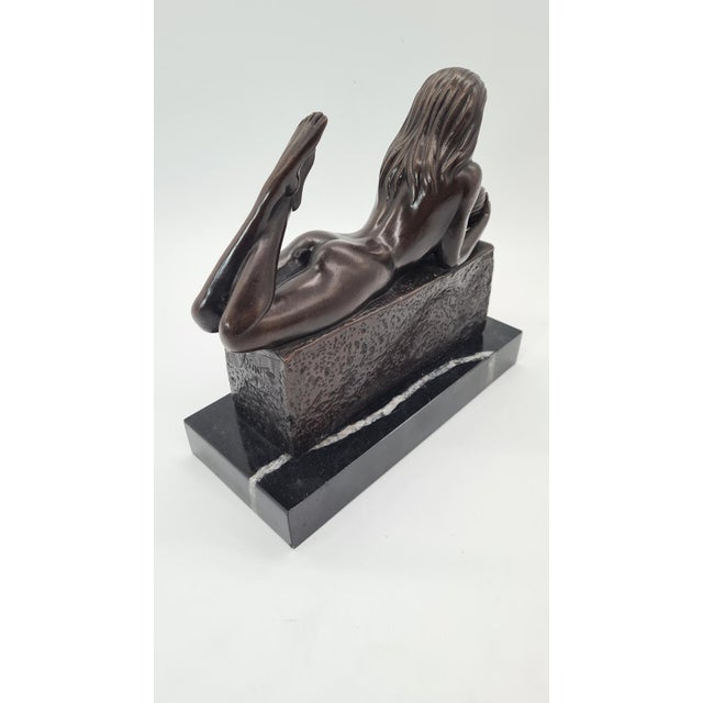 Modern 20th Century Bronze Aquarius Woman Figure from Pino, 1970s For Sale - Image 3 of 13