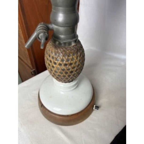 Late 19th Century French Victorian Cane Wrapped Seltzer Bottle Lamp For Sale - Image 13 of 13