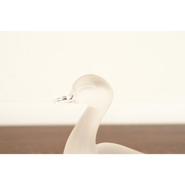 Glass Lalique Art Deco Frosted Crystal Large Standing Duck Sculpture For Sale - Image 7 of 12