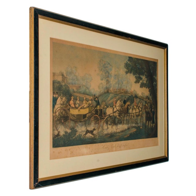 Rendez Vous de Chasse, 19th century French engraving after Carle Vernet Offered is a 19th century engraving entitled...